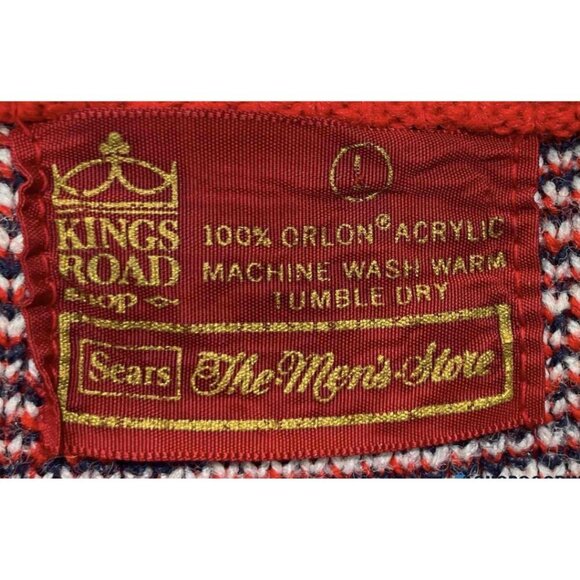 Kings Road Shop Red Sears Roebuck and Co Red Knit Sweater Vest Unisex Size Large - Picture 7 of 10